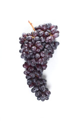 black grapes isolated on white background