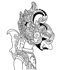 Antareja character or commonly called Antarjai in Sundanese puppet show art, Indonesia