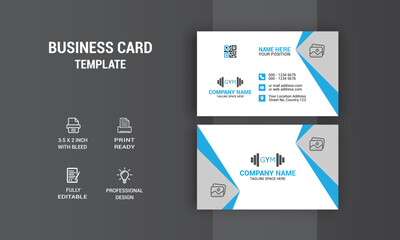 Fototapeta na wymiar Gym Company Business Card Design. Card Design. Photos & Vector Standard Template