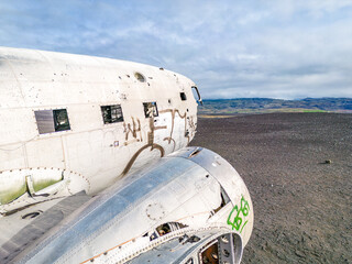 View of the plane wreck on Iceland