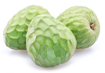 Custard apples isolated on white background.