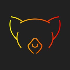 Animals head logo gold elegan outline simpel and minimalist
