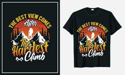 Hiking T-shirt Design Vector