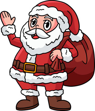 Santa Claus Cartoon Colored Clipart Illustration