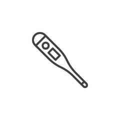 Digital thermometer line icon