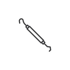 Dental pick line icon