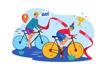 Cycling competitions Illustration concept on white background