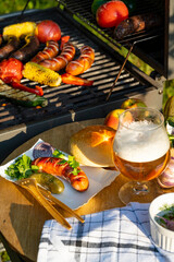 grilled sausage with pickles