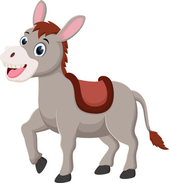 cartoon donkey isolated on white background