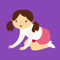 girl doing gymnastics on a purple background