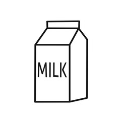 milk carton box icon with simple design