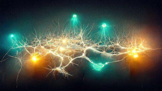 Artificial Brain Cells Restoring Brain Functions Forming Human Nervous System Neural Brain System New Modern Future 3d Illustration