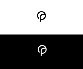 OP, PO, P Letter Logo Vector Template Abstract Monogram Symbol