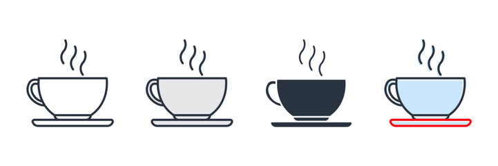 coffee cup icon logo vector illustration. coffee cup symbol template for graphic and web design collection