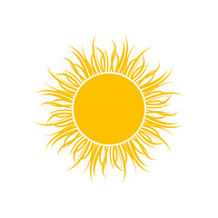 Sun icon. Heavenly body symbol. Sign circle rays lights vector.