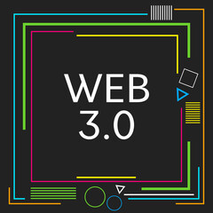 Web Three Point Zero Lines Squares Shapes Dark Colorful 