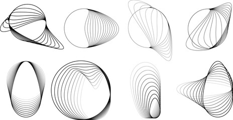 Lines in Circle Form . Spiral Vector Illustration .Technology round. Wave Logo . Design element . Abstract Geometric shape .