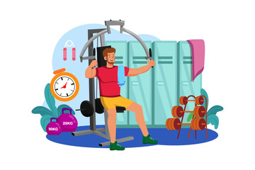 Athlete on sports apparatus Illustration concept on white background