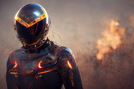 Amazing Digital Drawing Of A Futuristic Police Officer.