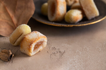 Close up of Panellets,mazapan pastry consumed at All Sain Day in Catalonia
