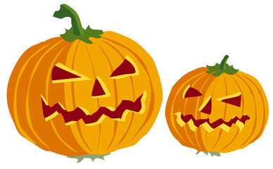 Halloween pumpkins isolated