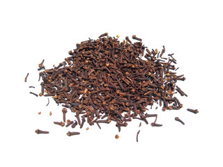 Cloves isolated on white background, selective focus