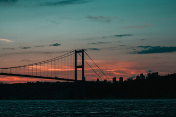 bridge at the sunset