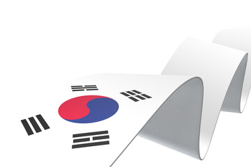 South Korea flag design national independence day banner element transparent background png