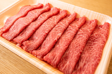 Japanese domestic Wagyu beef slices (Gunma, Jyoshu beef)