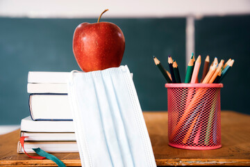 COVID-19 prevention while going back to school and new normal concept.