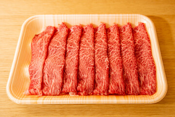 Japanese domestic Wagyu beef slices (Gunma, Jyoshu beef)