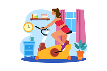 Stationary bicycle and indoor cycling