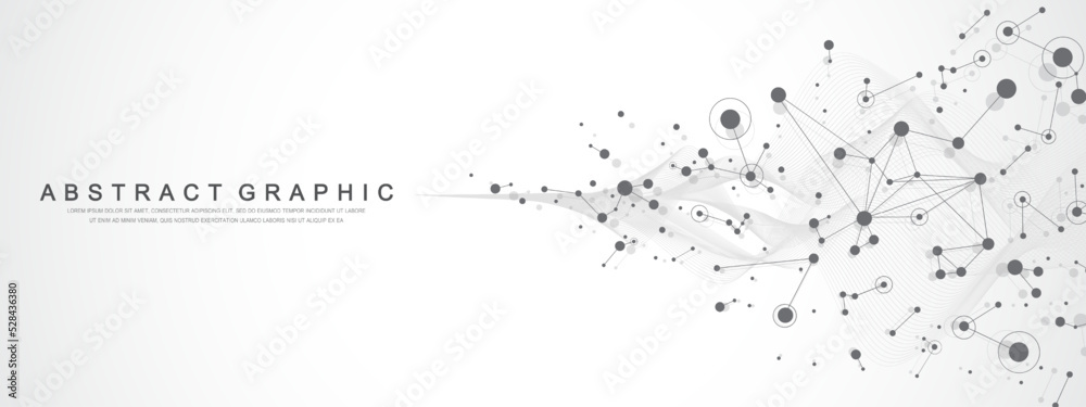Poster Global network connection concept. Social network communication in the global business. Big data visualization. Internet technology. Vector illustration.