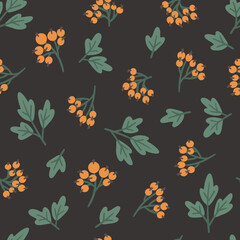 Vector hand-drawn doodle illustration of Spring or Summer flowers. Vector floral seamless pattern. Seamless wallpaper or fabric design template.
