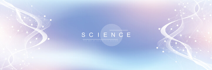 Abstract structure molecules or atom for science or medical background.