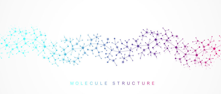 Abstract structure molecules or atom for science or medical background.