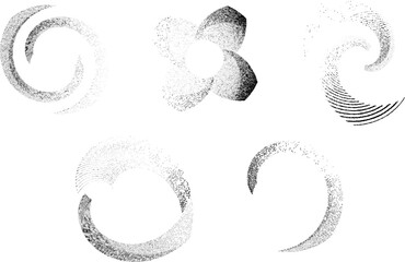 Grunge lines in Circle Form . Spiral Vector Illustration .Textured round Logo . Design element . Abstract Geometric circular shapes .Rotating grunge radial line. Concentric circles