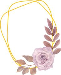 frame floral watercolor painting, PNG file