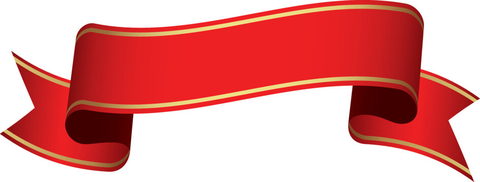 vector design element - red colored vintage ribbon banner label on white background	
