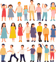 Obraz premium kids set, collection in flat style, isolated vector