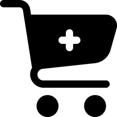 Fototapeta premium add cart glyph icon