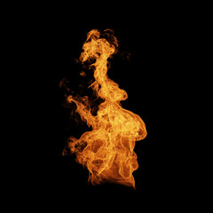 Burning Fire and Flames Overlay on Black Background
