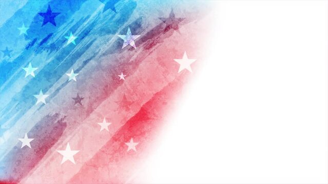 Concept USA flag abstract grunge blot background. Seamless looping american motion design. Video animation Ultra HD 4K 3840x2160