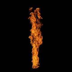 Burning Fire and Flames Overlay on Black Background
