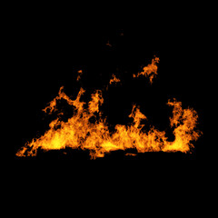Burning Fire and Flames Overlay on Black Background
