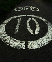 Fototapeta premium bicycle lane sign