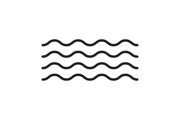 Sea icon wave illustration vector design. Ocean logo graphic element. Aqua symbol.