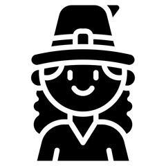 witch glyph icon