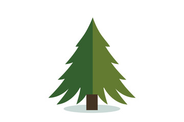 Christmas tree vector icon. Modern style fir symbol in color for holiday decoration, gift card design.