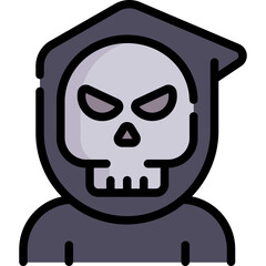 grim reaper line color icon